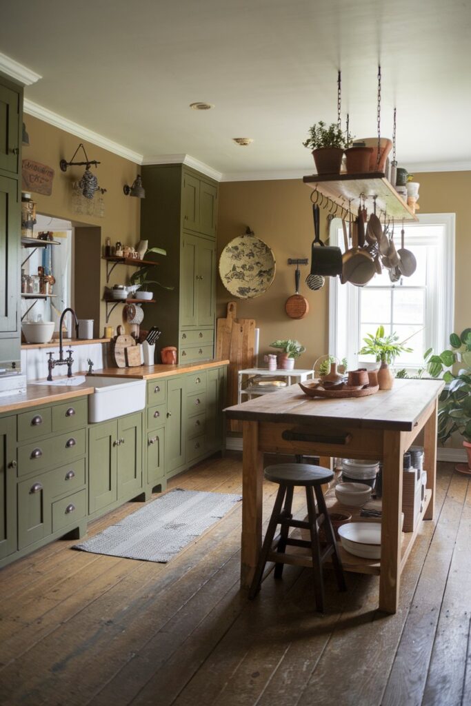 14 Farmhouse Kitchens With Green Cabinets You Will Love! – My Kitchen Inspo