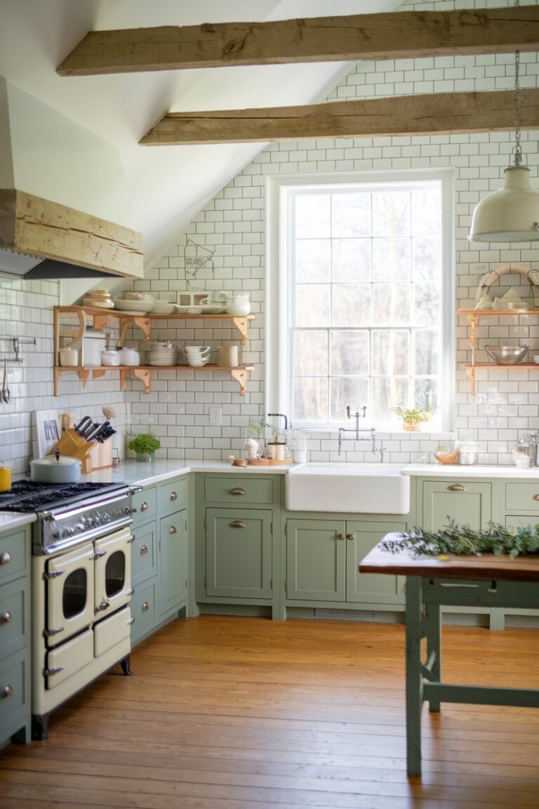 14 Farmhouse Kitchens With Green Cabinets You Will Love! – My Kitchen Inspo