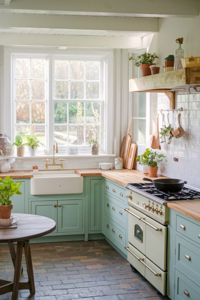14 Farmhouse Kitchens With Green Cabinets You Will Love! – My Kitchen Inspo