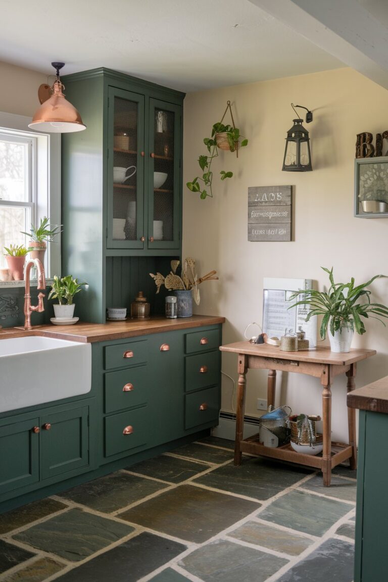 14 Farmhouse Kitchens With Green Cabinets You Will Love! – My Kitchen Inspo