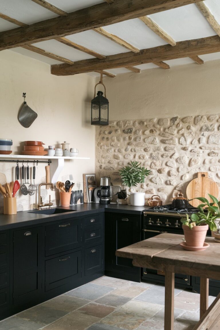 14 Farmhouse Kitchen Interior Designs With Black Countertops! – My ...