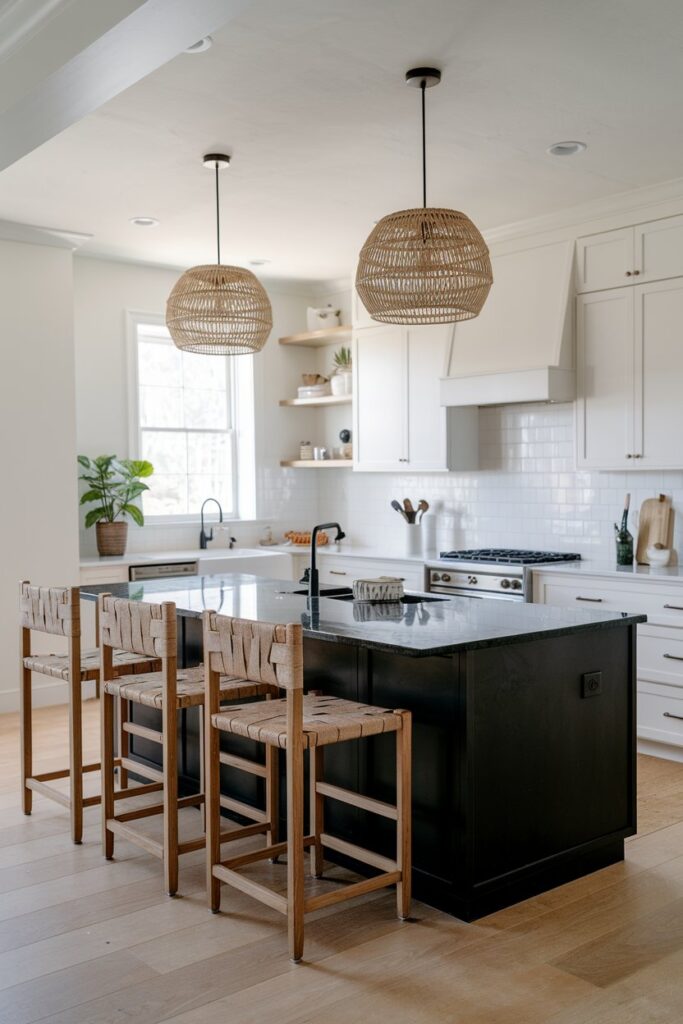 12 Farmhouse Kitchens with Black Islands: Timeless Designs That Blend ...