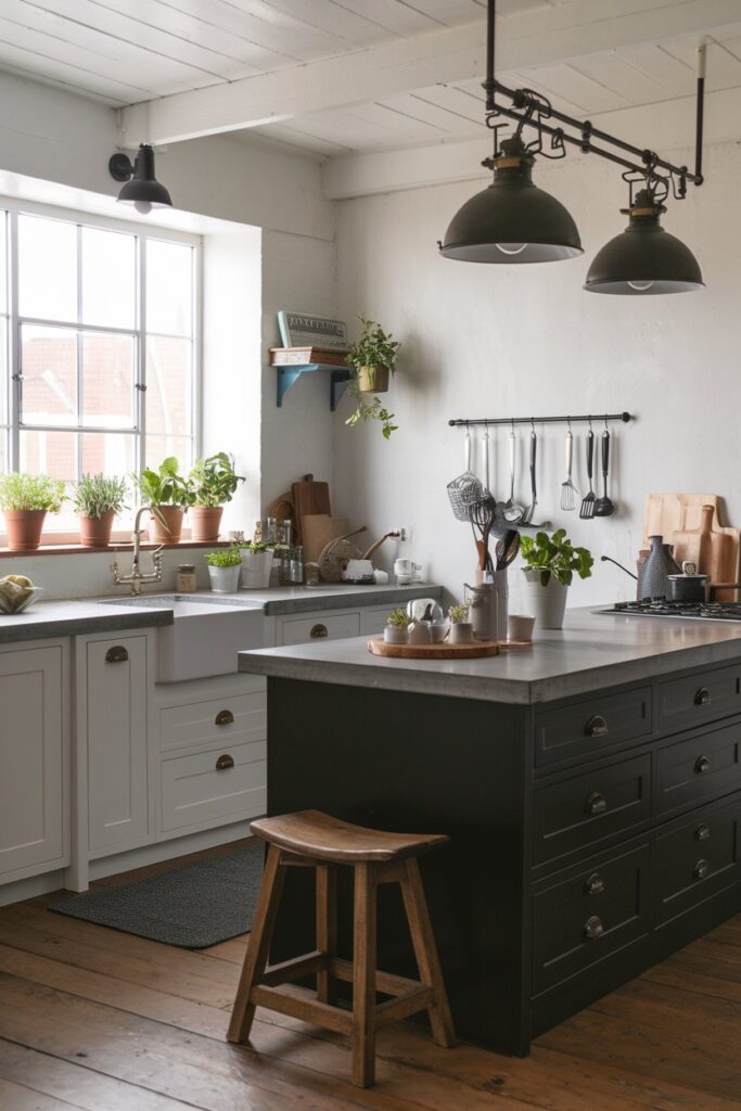 12 Farmhouse Kitchens with Black Islands: Timeless Designs That Blend ...