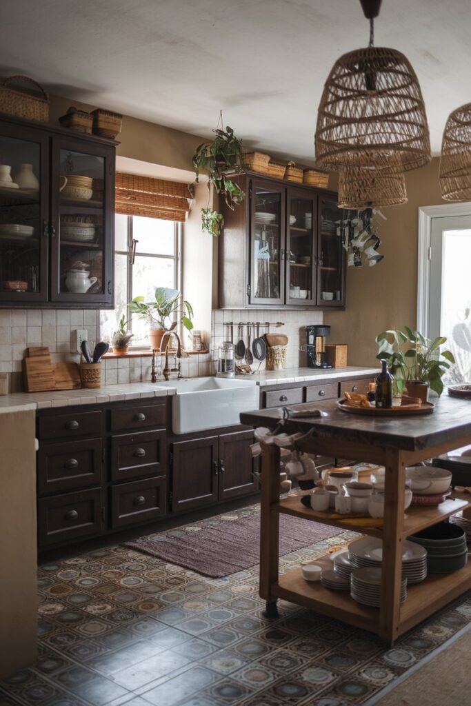 16 Boho Kitchens with Dark Brown Cabinets: Inspiring Designs for a Warm ...