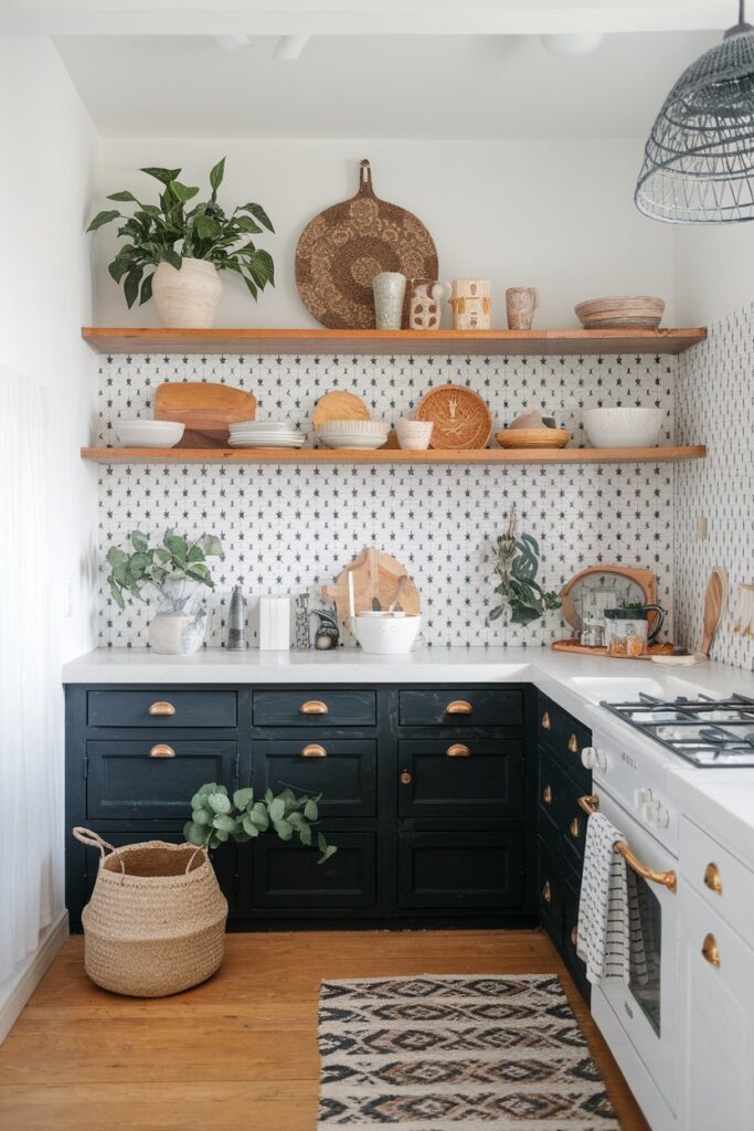 15 Boho Kitchens with Black Cabinets for a Bold and Earthy Look – My ...