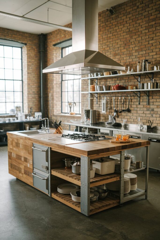 Curated visual reference: Luxury Industrial Kitchen Island Ideas Reference: 16 Industrial Kitchens With Islands A Perfect Blend Of Style