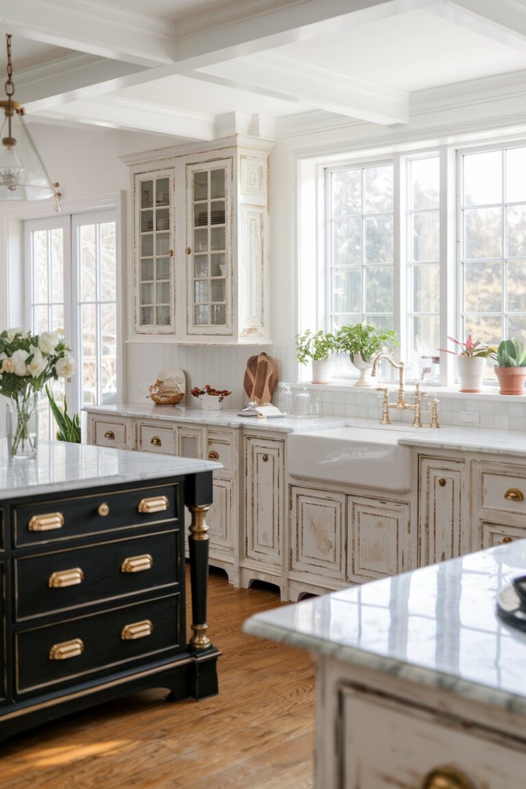 12 Farmhouse Kitchens with Black Islands: Timeless Designs That Blend ...