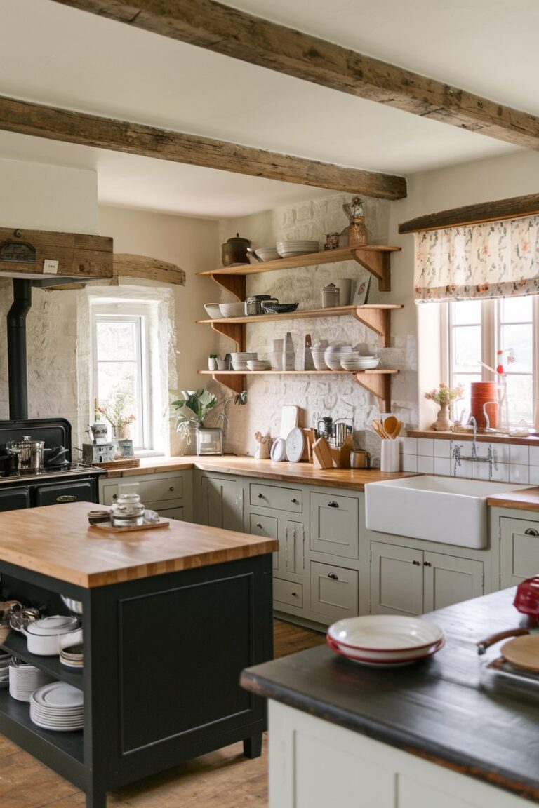 12 Farmhouse Kitchens with Black Islands: Timeless Designs That Blend ...
