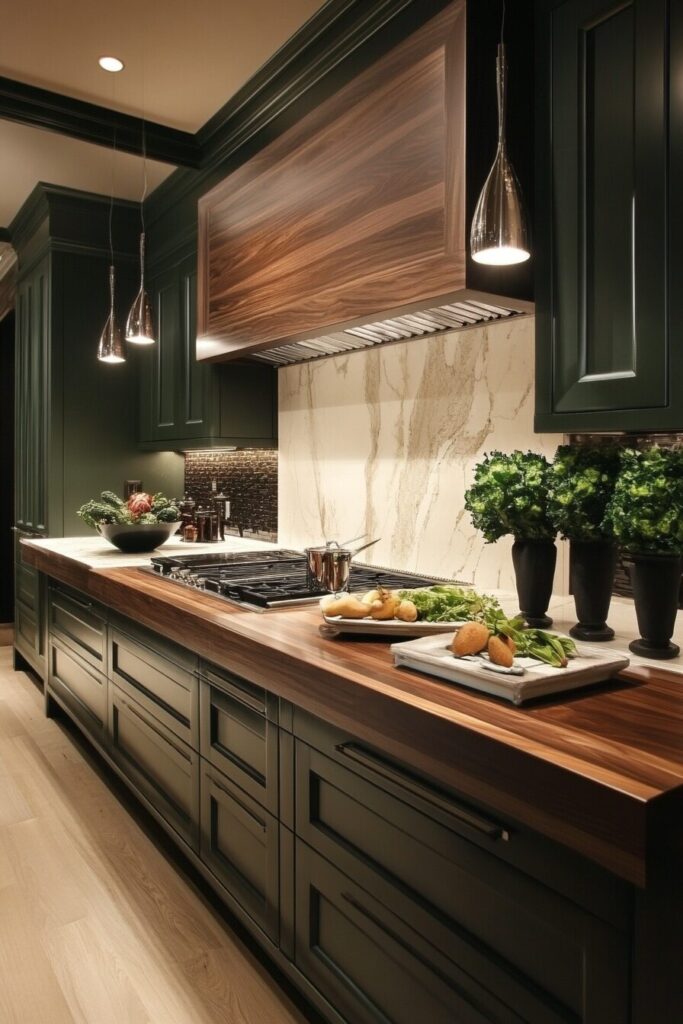 17 Green Kitchens with wooden countertops for your inspiration! – My ...